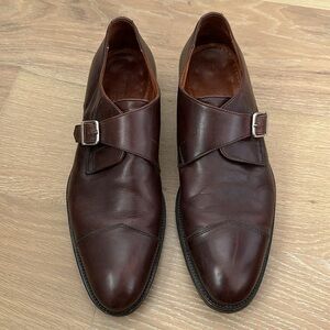 Massimo Matteo Men’s Leather Monk Strap Dress Shoes Brown Size 10